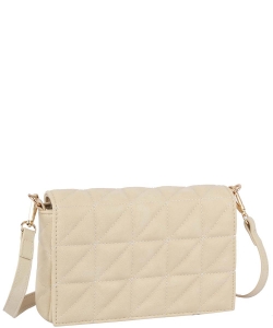 Flap Quilted Crossbody Bag TD-0023 BEIGE